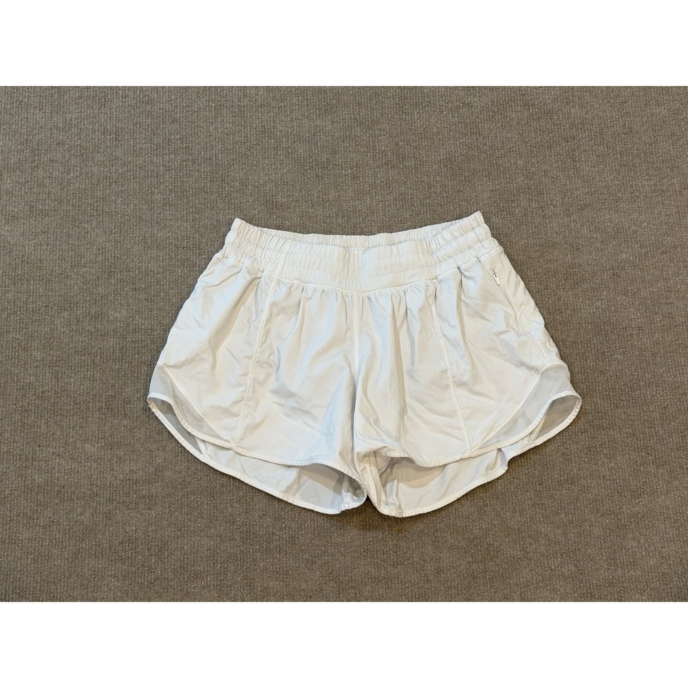 Lululemon Women's Size 6 Tall White Shorts Running Athletic Mesh Lightweight